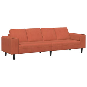 Cord Sofa Rot-Orange 250 cm