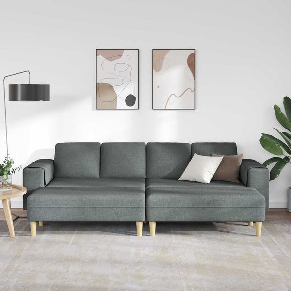 Dunkelgraue 3-teilige Wohnzimmer Couch
