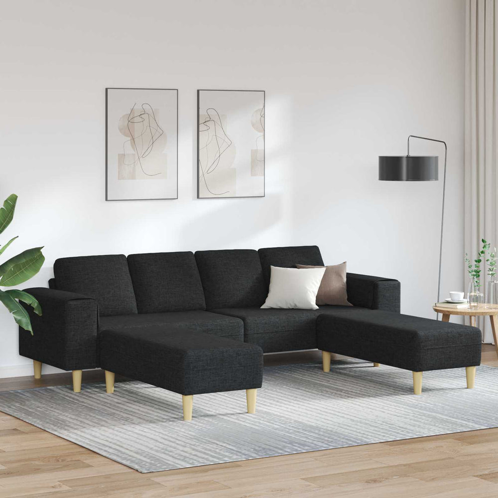 Schwarze 3-teilige Wohnzimmer Couch Polyester