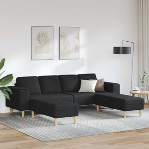 Schwarze 3-teilige Wohnzimmer Couch Polyester