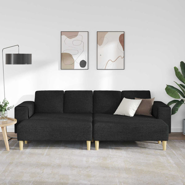 Schwarze 3-teilige Wohnzimmer Couch Polyester