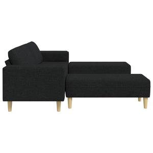 Schwarze 3-teilige Wohnzimmer Couch Polyester