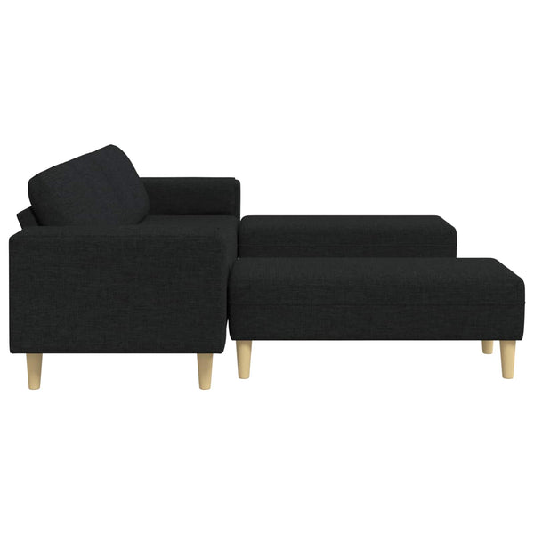 Schwarze 3-teilige Wohnzimmer Couch Polyester