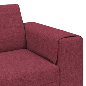 Weinrote 3-teilige Wohnzimmer Couch