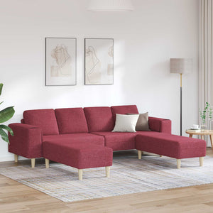 Weinrote 3-teilige Wohnzimmer Couch