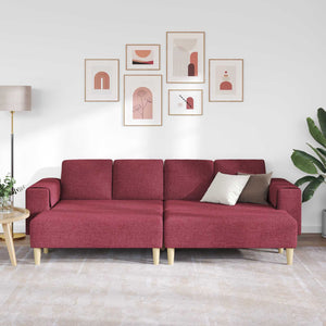 Weinrote 3-teilige Wohnzimmer Couch