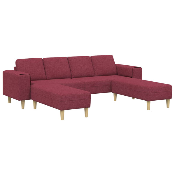 Weinrote 3-teilige Wohnzimmer Couch