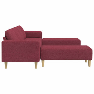 Weinrote 3-teilige Wohnzimmer Couch