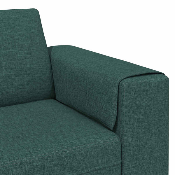 Dunkelgrünes 3-teiliges Wohnzimmersofa aus Polyester