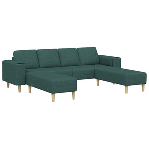 Dunkelgrünes 3-teiliges Wohnzimmersofa aus Polyester