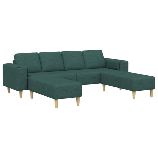 Dunkelgrünes 3-teiliges Wohnzimmersofa aus Polyester