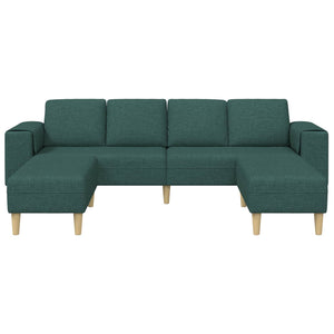 Dunkelgrünes 3-teiliges Wohnzimmersofa aus Polyester