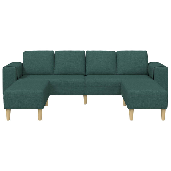 Dunkelgrünes 3-teiliges Wohnzimmersofa aus Polyester