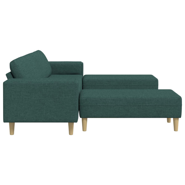 Dunkelgrünes 3-teiliges Wohnzimmersofa aus Polyester