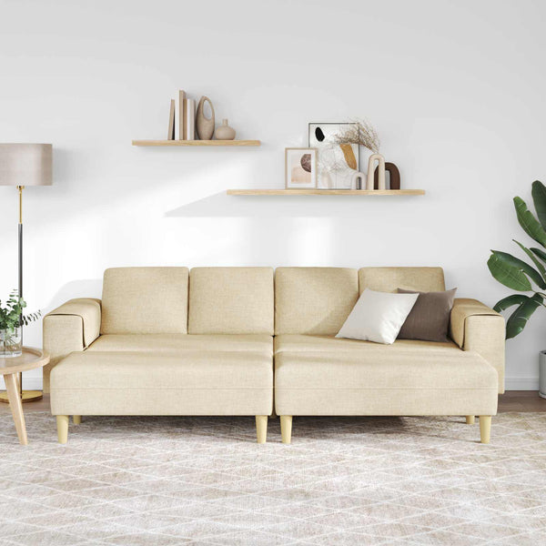 3-teilige Wohnzimmer Couch Creme