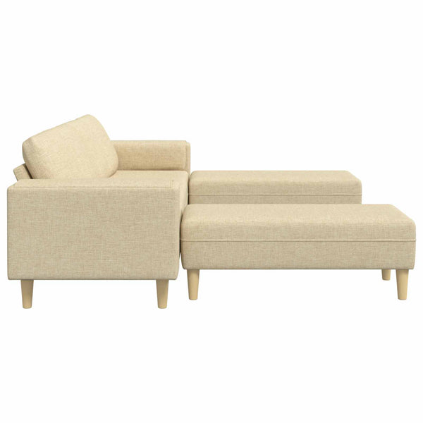 3-teilige Wohnzimmer Couch Creme