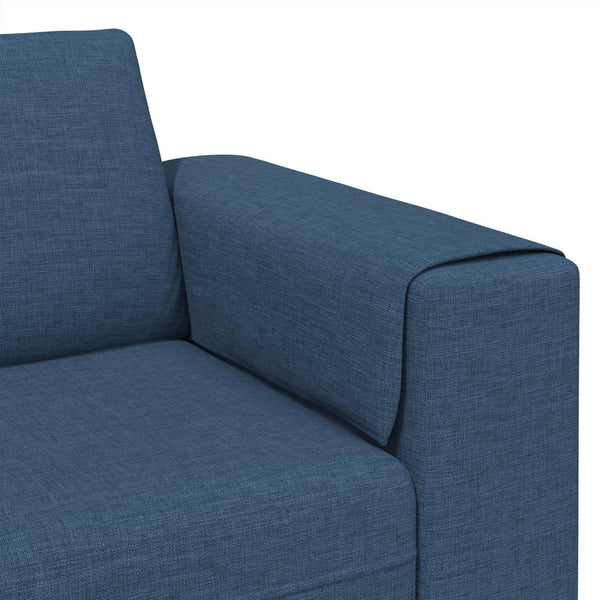 3-teilige Wohnzimmer Couch Blau Polyester