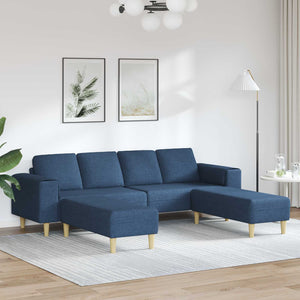 3-teilige Wohnzimmer Couch Blau Polyester