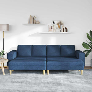 3-teilige Wohnzimmer Couch Blau Polyester