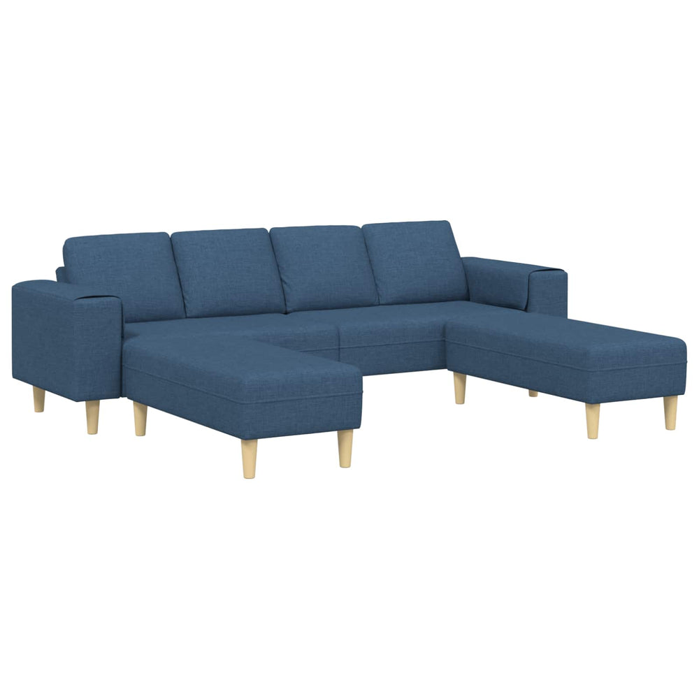 3-teilige Wohnzimmer Couch Blau Polyester