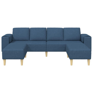 3-teilige Wohnzimmer Couch Blau Polyester