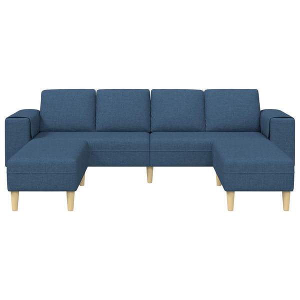 3-teilige Wohnzimmer Couch Blau Polyester