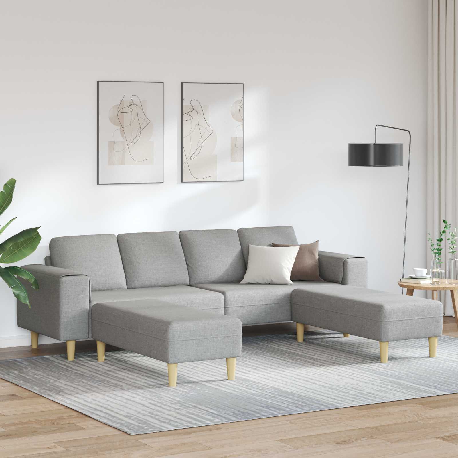 Wohnzimmer Couch 3-teilig Wolkengrau