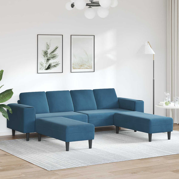 Blaue 3-teilige Wohnzimmercouch, 250 cm