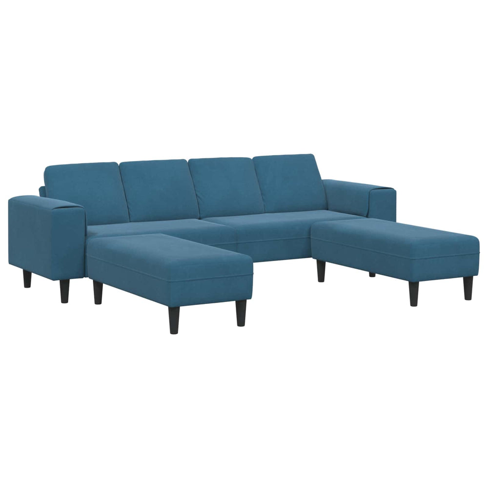 Blaue 3-teilige Wohnzimmercouch, 250 cm