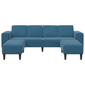 Blaue 3-teilige Wohnzimmercouch, 250 cm