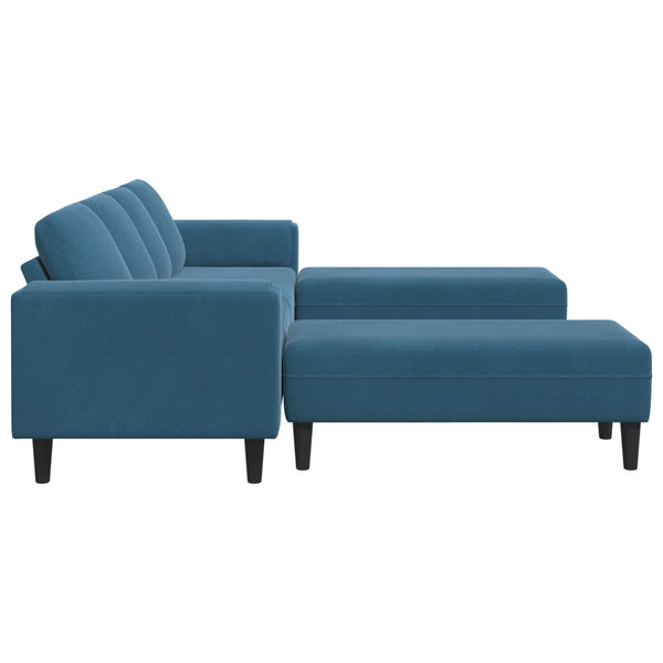 Blaue 3-teilige Wohnzimmercouch, 250 cm