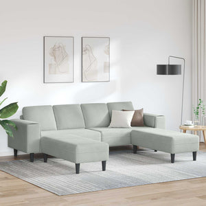 Hellgraue Wohnzimmer Couch, 3-teilig