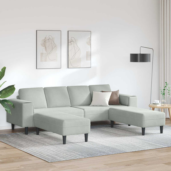 Hellgraue Wohnzimmer Couch, 3-teilig