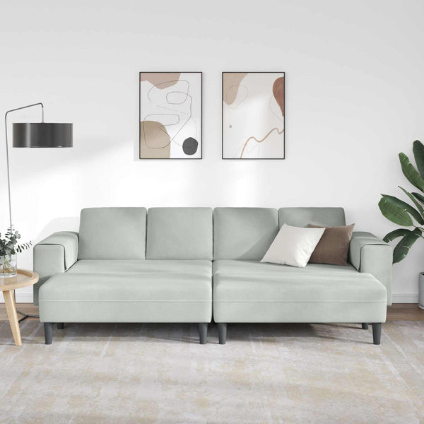 Hellgraue Wohnzimmer Couch, 3-teilig