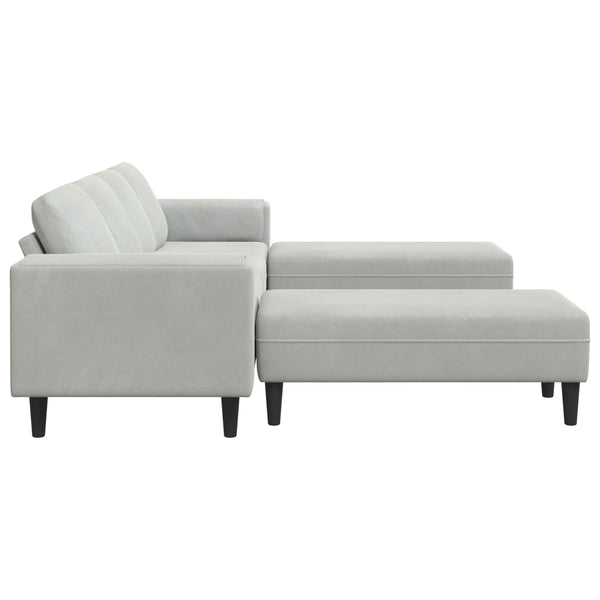Hellgraue Wohnzimmer Couch, 3-teilig