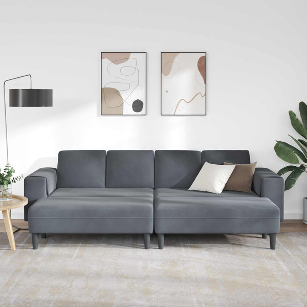 Dunkelgraue Wohnzimmer Couch, 3-teilig