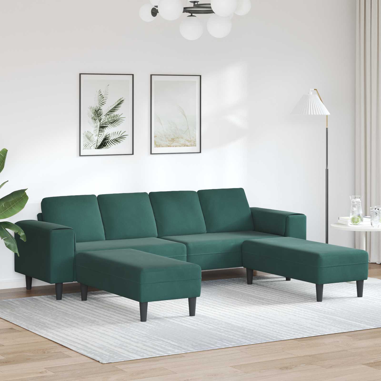 Dunkelgrüne 3-teilige Wohnzimmer Couch