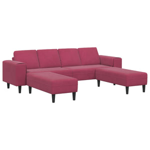 Weinrote 3-teilige Wohnzimmercouch