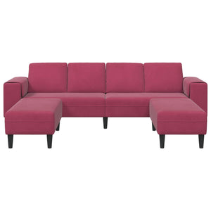 Weinrote 3-teilige Wohnzimmercouch