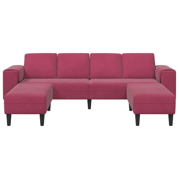 Weinrote 3-teilige Wohnzimmercouch