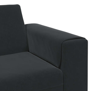 Schwarze Wohnzimmer Couch 3-teilig