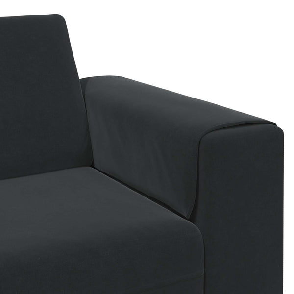 Schwarze Wohnzimmer Couch 3-teilig