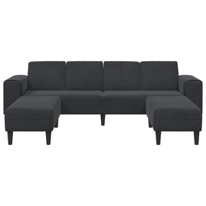Schwarze Wohnzimmer Couch 3-teilig
