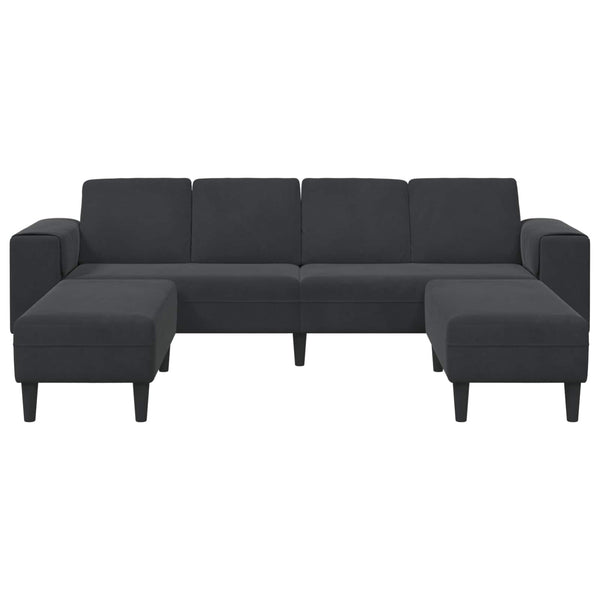Schwarze Wohnzimmer Couch 3-teilig