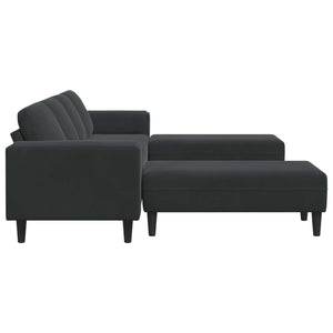 Schwarze Wohnzimmer Couch 3-teilig