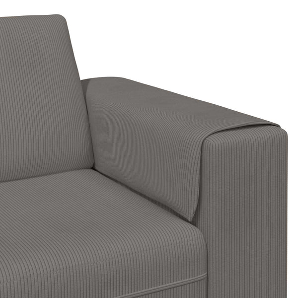 Hellgraues Cord Sofa 250 cm