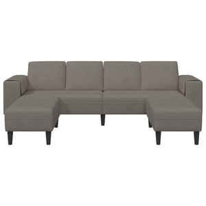 Hellgraues Cord Sofa 250 cm