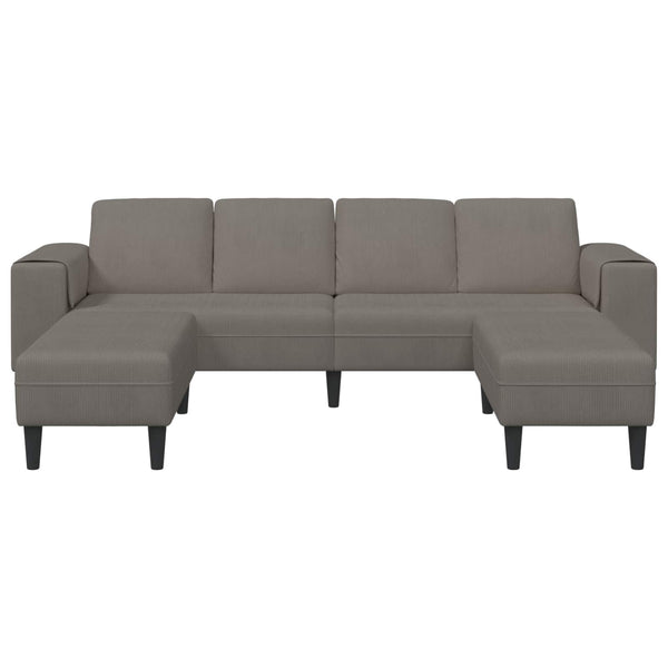 Hellgraues Cord Sofa 250 cm