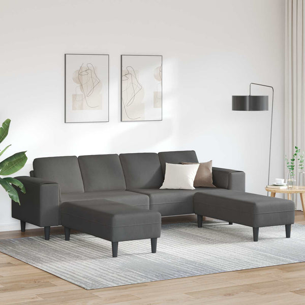 Dunkelgraues Cord Sofa 250 cm
