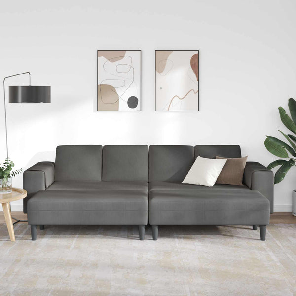 Dunkelgraues Cord Sofa 250 cm